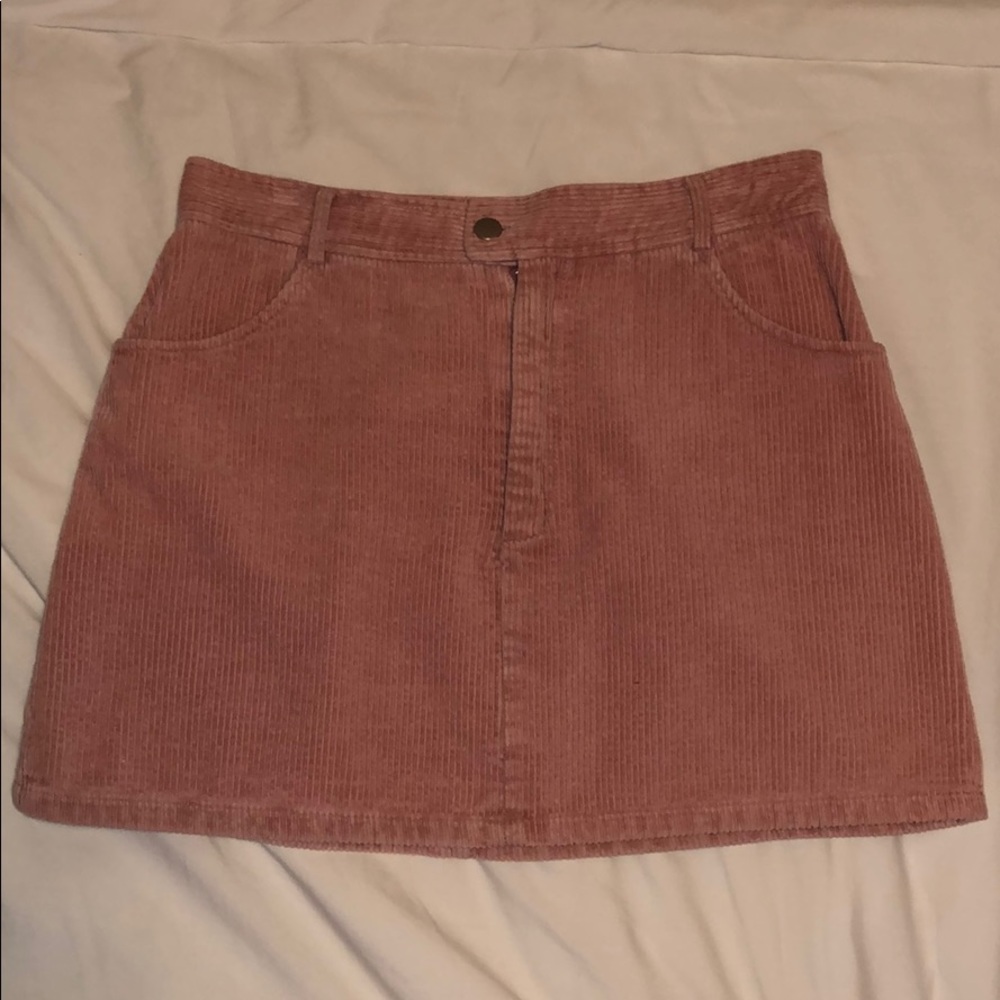Pink Corduroy Mini Skirt